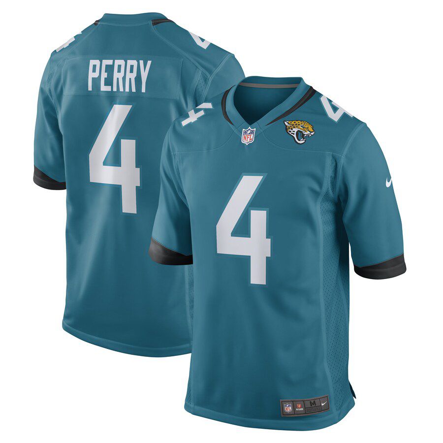 Men Jacksonville Jaguars #4 E.J. Perry Nike Teal Game Player NFL Jersey